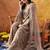 Wood brown cotton embroidered sharara set
