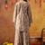Wood brown cotton embroidered sharara set