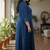 Women’s rayon staple gold print front slit a-line kurta