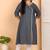 Women’s rayon plus size angrakha kurti v-neck, 3/4 sleeves (blue)