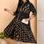 Women's rayon floral printed anarkali kurta (black)