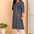 Women’s rayon plus size angrakha kurti v-neck, 3/4 sleeves (blue)