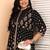 Women's rayon floral printed anarkali kurta (black)