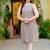 Women's cotton checks printed sleeveless short kurti (grey)