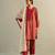 Red printed cotton kurta set