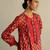 Red printed cotton kurta set