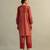 Red printed cotton kurta set