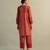 Red printed cotton kurta set
