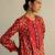 Red printed cotton kurta set