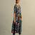 Teal blue printed cotton kurta set