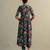 Teal blue printed cotton kurta set