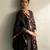 Black printed cotton anarkali set