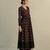 Black printed cotton anarkali set