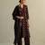 Black printed cotton kurta set