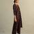 Black printed cotton kurta set