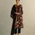 Black printed cotton kurta set