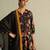 Black printed cotton kurta set