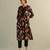 Black printed cotton kurta set