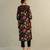 Black printed cotton kurta set