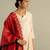 Beige embroidered mul chanderi kurta set