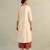 Beige embroidered mul chanderi kurta set