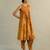 Mustard yellow printed chanderi cotton kurta set