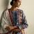 Blue printed cotton kurta set
