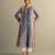 Blue printed cotton kurta set