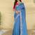 Blue Color Embroidery And Floral,Bird Parttern Work Silk Saree