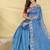 Blue Color Embroidery And Floral,Bird Parttern Work Silk Saree
