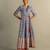 Blue Hand Block Wrap Around Dress