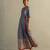 Blue Hand Block Wrap Around Dress