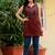 Women   s cambric cotton printed short kurti | sleeveless striped tunic top with keyhole notch neck | casual daily wear