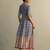 Blue Hand Block Wrap Around Dress