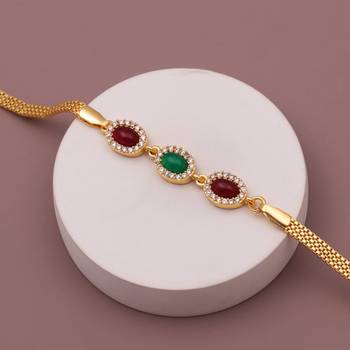 multicolor brass metal bracelet with stone design 4