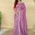 Purple Color Embroidery And Floral,Bird Parttern Work Silk Saree
