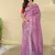 Purple Color Embroidery And Floral,Bird Parttern Work art silk saree