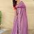 Purple Color Embroidery And Floral,Bird Parttern Work Silk Saree