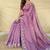 Purple Color Embroidery And Floral,Bird Parttern Work Silk Saree