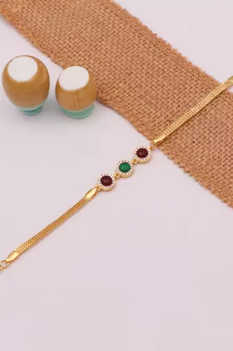 multicolor brass bracelet with gold plating ad work