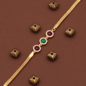 multicolor brass bracelet with gold plating ad work 3