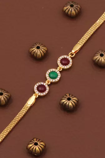 multicolor brass bracelet with gold plating ad work