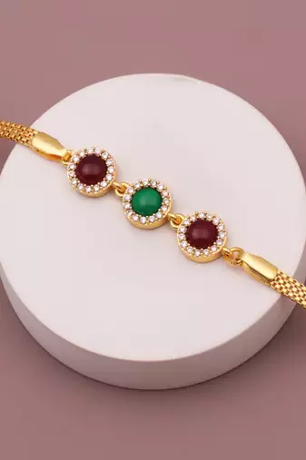 multicolor brass bracelet with gold plating ad work