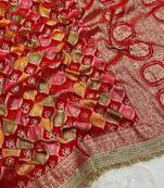 Red Color Zari Weaving Work  Satin Silk Saree