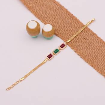 multicolor brass bracelet with american diamonds work 2