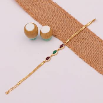 gold metal bracelet with traditional design 2