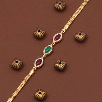 gold metal bracelet with traditional design 3