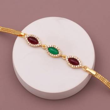 gold metal bracelet with traditional design 4