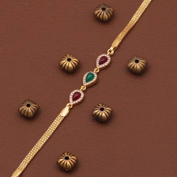 multicolor brass bracelet with american diamond stone work 3