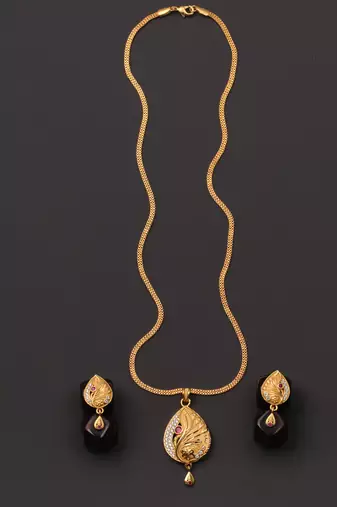 Traditional  gold plated diamond pendent